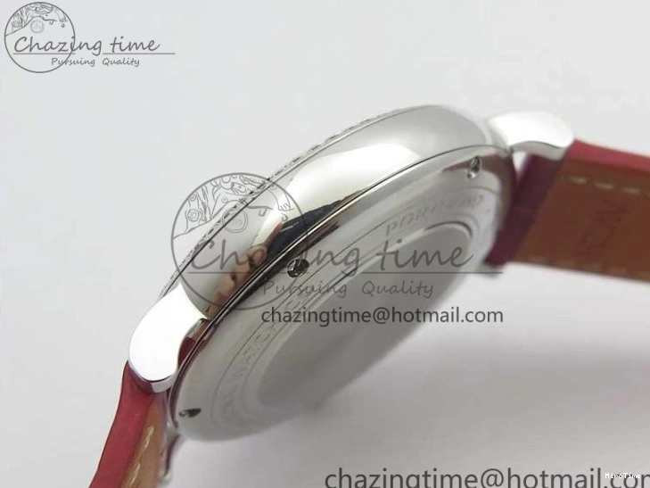 MIROTIME 0317 Portofino Automatic 37 SS M+F 1:1 Best Edition Silver Dial RG Markers on Red Crocodile Strap A Reliable 7154